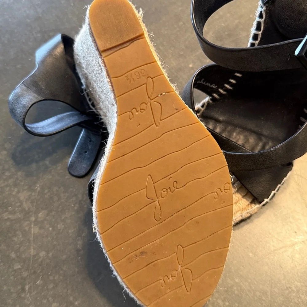Joie Black Wedge Sandals - Picture 5 of 5